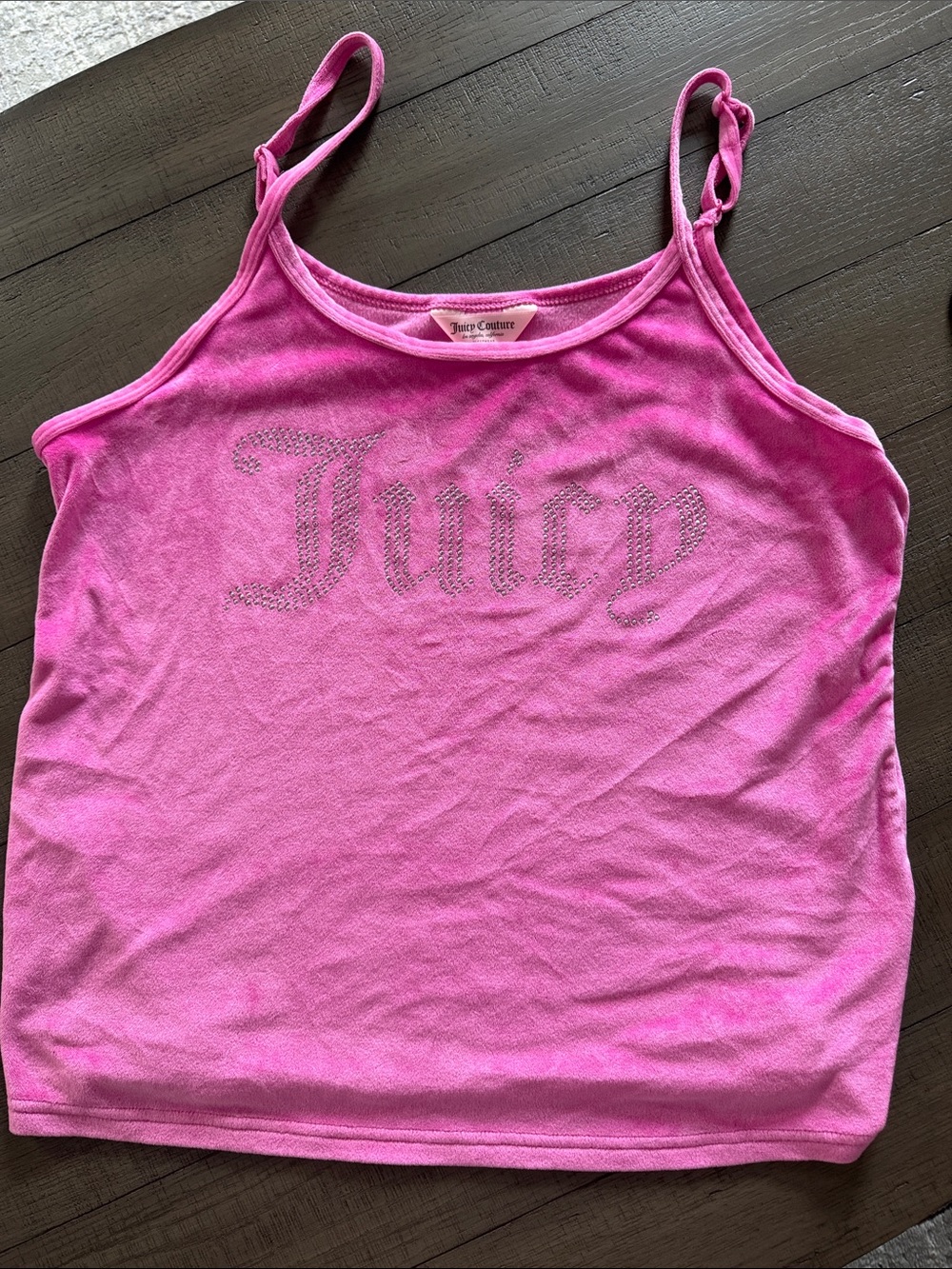 Juicy Couture Hot Pink Rhinestone Logo Cami Tank